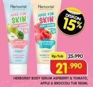Promo Harga Herborist Juice For Skin Body Serum Apple Broccoli, Raspberry Tomato 180 ml - Superindo