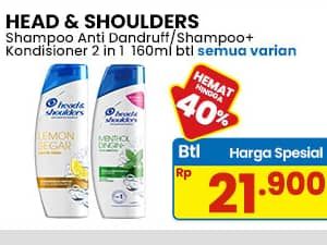 Promo Harga Head & Shoulders Shampoo All Variants 160 ml - Indomaret
