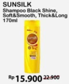 Promo Harga SUNSILK Shampoo Black Shine, Soft And Smooth, Thick Long 170 ml - Alfamart