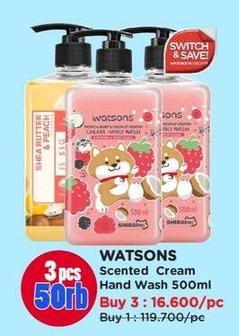 Promo Harga Watsons Scented Cream Hand Wash 500 ml - Watsons
