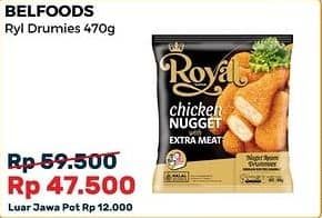Promo Harga Belfoods Royal Nugget Chicken Nugget Drummies 470 gr - Alfamart