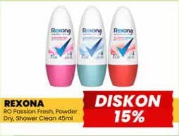 Promo Harga Rexona Deo Roll On Passion, Powder Dry, Shower Clean 50 ml - Yogya