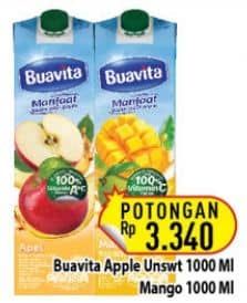 Buavita Fresh Juice 1000 ml Harga Promo Rp-3.340, Potongan Harga