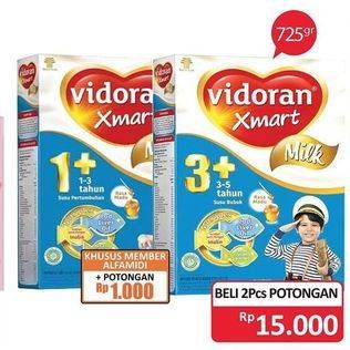 Promo Harga VIDORAN Xmart 1+/Xmart 3+ per 2 box 725 gr - Alfamidi