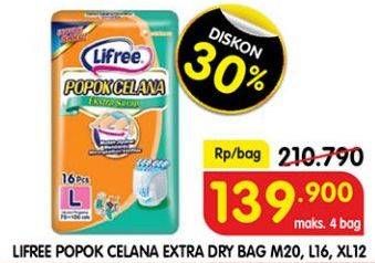 Promo Harga Lifree Popok Celana Ekstra Serap M20, XL12, L16 12 pcs - Superindo