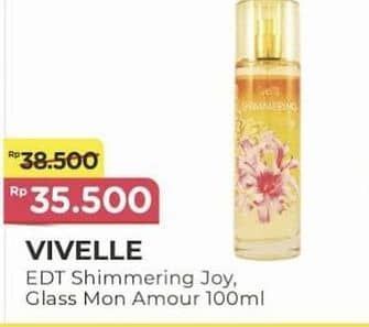 Promo Harga Vivelle Eau De Toilette Glass Shimmering, Mon Amour 100 ml - Alfamart