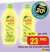 Promo Harga Zwitsal Natural Baby Hair Lotion Sweet Almond Vit E 100 ml - Superindo