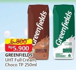 Promo Harga GREENFIELDS UHT Choco Malt, Full Cream 250 ml - Alfamart