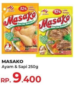 Promo Harga Ajinomoto Penyedap Rasa Masako Sapi, Ayam 250 gr - Yogya