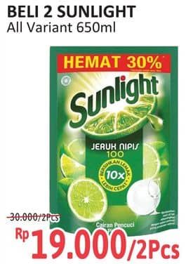 Promo Harga Sunlight Pencuci Piring All Variants 650 ml - Alfamidi