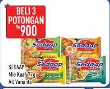 Promo Harga SEDAAP Mie Kuah All Variants per 3 pcs 77 gr - Hypermart