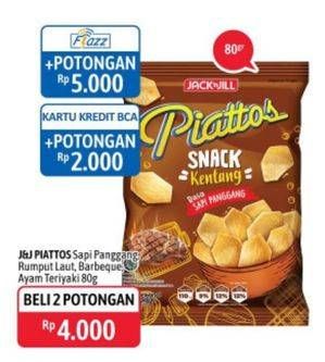 Promo Harga PIATTOS Snack Kentang Sapi Panggang, Seaweed, BBQ, Ayam Teriyaki per 2 pouch 80 gr - Alfamidi