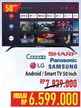 Promo Harga SHARP, COOCAA, PANASONIC, LG, SAMSUNG Android/ Smart TV 50"  - Hypermart
