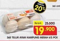 Promo Harga 365 Telur Ayam Kampung 6 pcs - Superindo