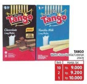 Promo Harga TANGO Wafer Vanilla Milk, Chocolate per 20 pcs 7 gr - Lotte Grosir