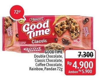 Promo Harga GOOD TIME Cookies Chocochips Double Choc, Classic, Coffee, Pandan, Rainbow Chocochip 72 gr - Alfamidi