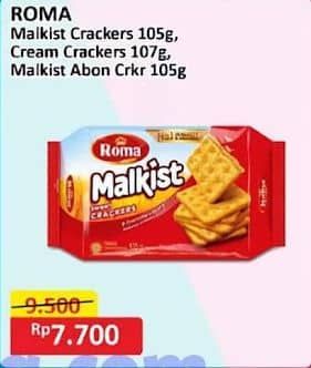 Promo Harga Roma Malkist Cream Crackers, Crackers, Abon 105 gr - Alfamart