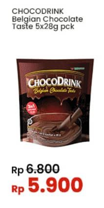 Promo Harga Choco Drink Belgian Chocolate Taste per 5 sachet 28 gr - Indomaret