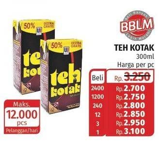 Promo Harga ULTRA Teh Kotak 300 ml - Lotte Grosir