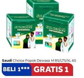 Promo Harga Saudi Choice Adult Diapers M8, XL6, L7 6 pcs - Carrefour