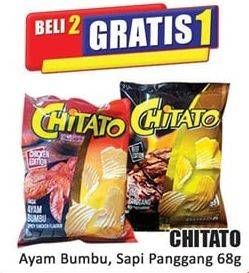 Promo Harga CHITATO Snack Potato Chips Ayam Bumbu Spicy Chicken, Sapi Panggang Beef Barbeque 68 gr - Hari Hari