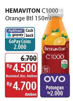 Promo Harga Hemaviton C1000 Orange 150 ml - Alfamidi