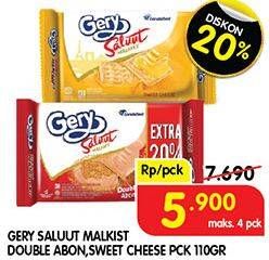 Promo Harga GERY Malkist Saluut Double Abon, Saluut Sweet Cheese 105 gr - Superindo