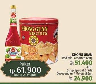 KHONG GUAN Red Mini Assorted 650g + ABC Sirup Special Grade Cocopandan/Melon 485ml