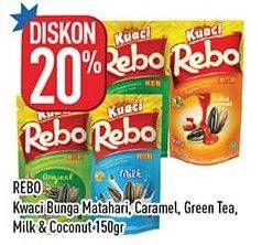 Promo Harga Rebo Kuaci Bunga Matahari Milk, Coconut, Green Tea, Caramel, Original 150 gr - Hypermart