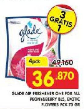 Promo Harga GLADE One For All Exotic Flower, Peony Berry Bliss 85 gr - Superindo