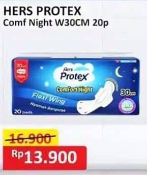 Promo Harga Hers Protex Comfort Night Wing 30cm 20 pcs - Alfamart
