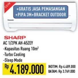 Promo Harga Sharp AH-A5ZEY | AC Standard 1/2PK  - Hypermart