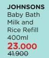 Johnsons Baby Milk Bath 400 ml Diskon 45%, Harga Promo Rp23.000, Harga Normal Rp41.900