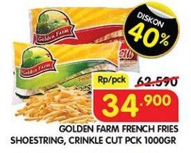 Promo Harga Golden Farm French Fries Shoestring, Crinkle 1000 gr - Superindo