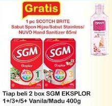 Promo Harga SGM Eksplor 1+/ 3+/ 5+ Madu, Vanilla per 2 box 400 gr - Indomaret