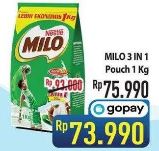 Promo Harga MILO ActivGo 3in1 1000 gr - Hypermart