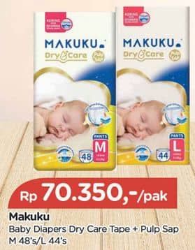 Promo Harga Makuku Dry & Care Celana M48, L44 44 pcs - TIP TOP