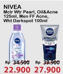 Promo Harga Nivea MicellAir Skin Breathe Micellar Water Pearl White, Oil Acne Care 125 ml - Alfamart