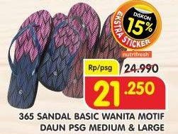 Promo Harga 365 Sandals Wanita Motif Daun Medium, Wanita Motif Daun Large  - Superindo