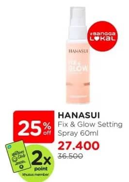 Promo Harga Hanasui Fix & Glow Setting Spray 60 ml - Watsons