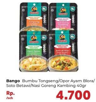 Promo Harga BANGO Bumbu Kuliner Nusantara Nasi Goreng Kambing Khas Jakarta, Opor Ayam Khas Cepu, Soto Betawi Khas Jakarta, Tongseng Khas Solo 35 gr - Carrefour