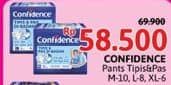 Promo Harga Confidence Adult Pants Tipis & Pas Di Badan L8, M10, XL6 6 pcs - Alfamidi