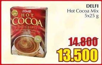Promo Harga Delfi Hot Cocoa Indulgence per 5 sachet 25 gr - Giant