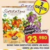 Promo Harga BIONIC FARM Sweetatoes Ubi Madu, Ubi Ungu 50 gr - Superindo