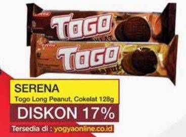 Promo Harga Serena Togo Biskuit Cokelat Peanut, Chocolate 128 gr - Yogya