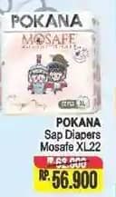 Promo Harga Pokana Mosafe Sap Diapers XL22 22 pcs - Alfamart