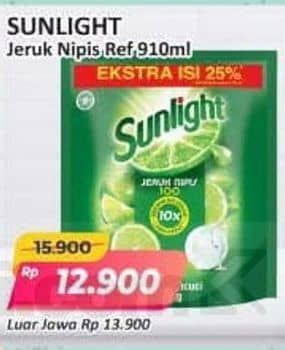 Promo Harga Sunlight Pencuci Piring Jeruk Nipis 100 910 ml - Alfamart