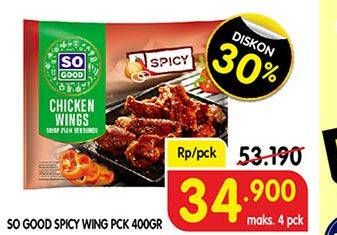 Promo Harga SO GOOD Spicy Wing 400 gr - Superindo