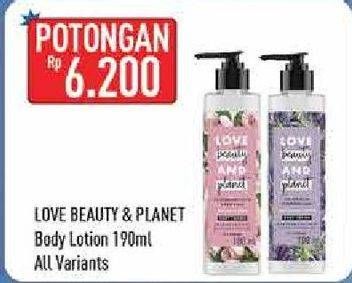 Promo Harga LOVE BEAUTY AND PLANET Body Lotion All Variants 190 ml - Hypermart