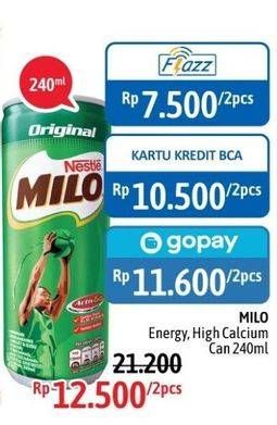 Promo Harga MILO Susu UHT per 2 kaleng 240 ml - Alfamidi